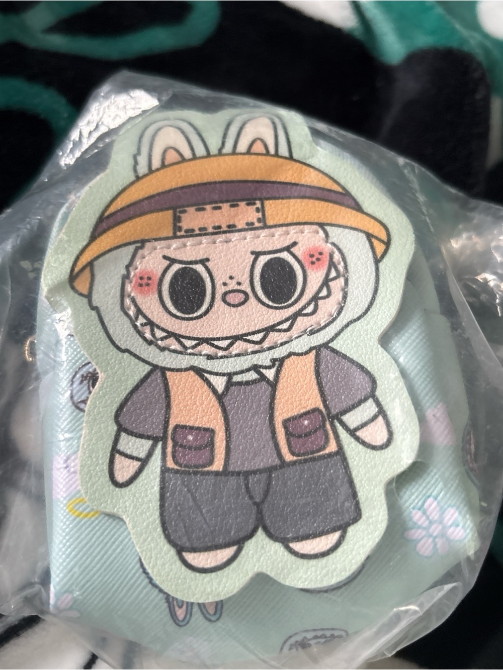 Mint Green Bunny Character Keychain Charm